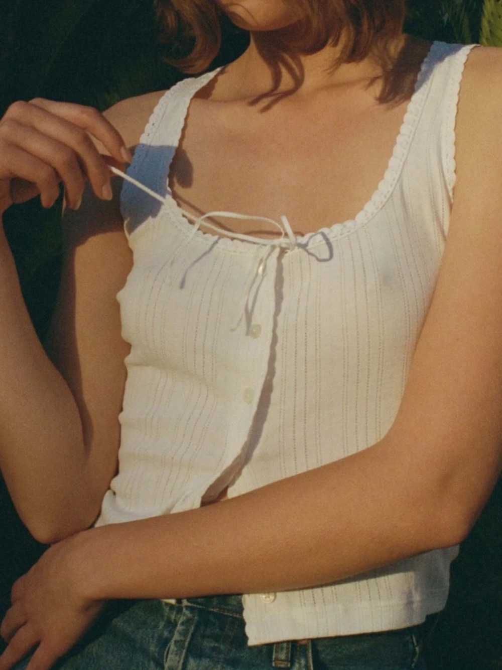 Doen Lois Tank in Salt Quelle Jolie Pointelle